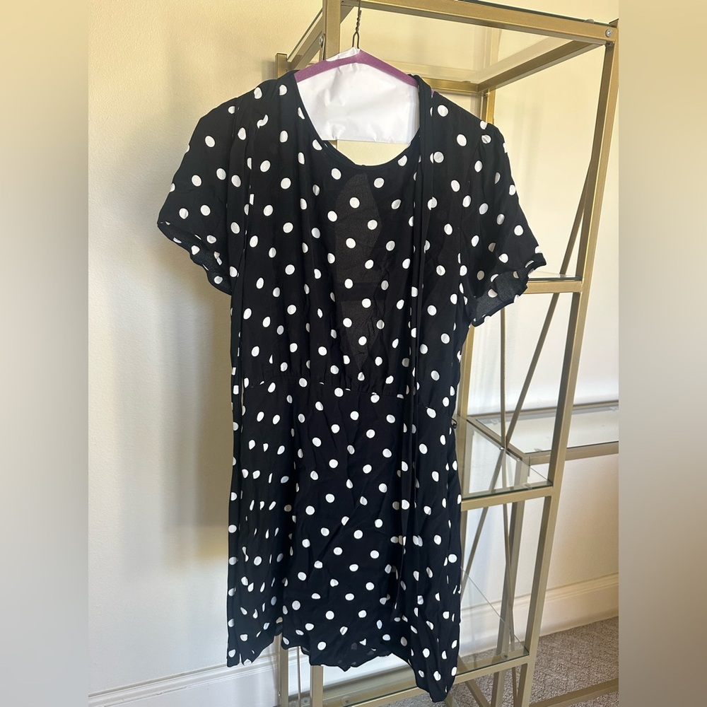 1. State Black and White Polka Dot Mini Dress